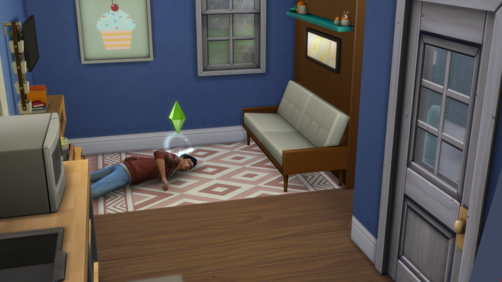 Un sim tué par le lit escamotable