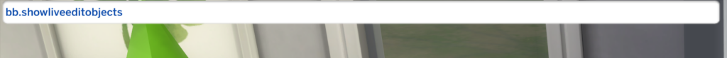 Une boîte de dialogue de triche de The Sims 4 montrant la triche des objets d'édition en direct.