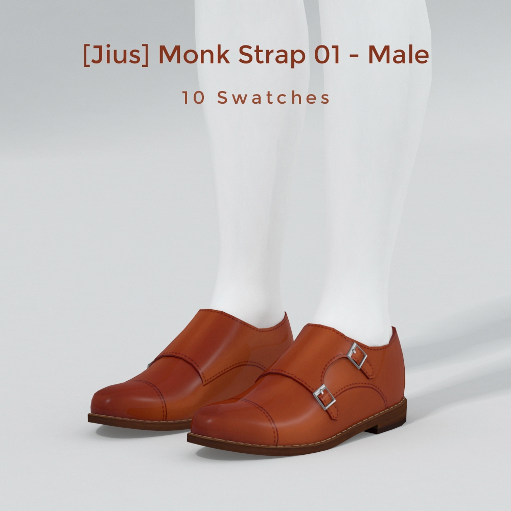 Deux jambes de mannequin montrant une paire de chaussures CC pour hommes de Sims 4