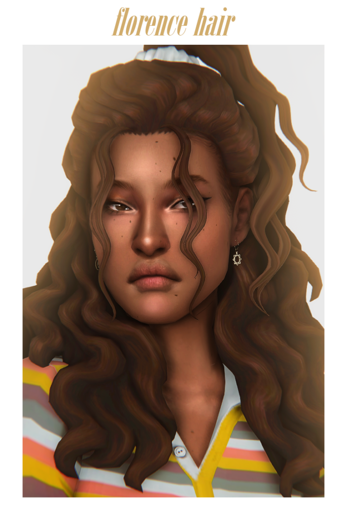 un sim avec des cheveux mi-attachés mi-détachés