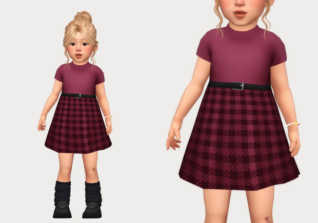 robe à ceinture vichy pour tout-petits