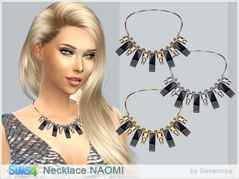 Un sim avec les cheveux blonds balayés sur le côté qui porte un collier statement.