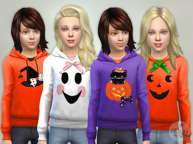 filles en sweat à capuche d'Halloween