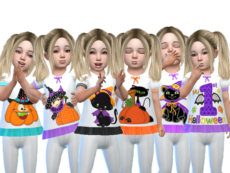 sim en chemise d'Halloween avec des volants en bas