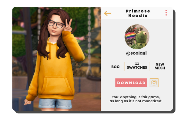 Une option de chemises pour enfants sims 4 avec un grand hoodie avec une grande poche