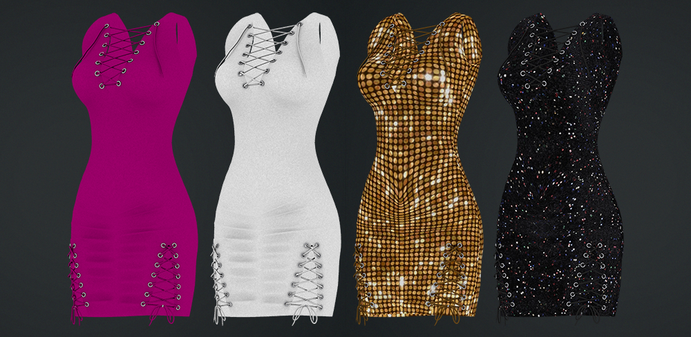 une robe à paillettes avec des ficelles