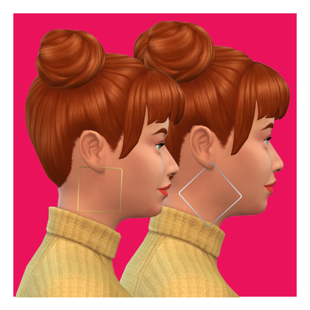 Un sim portant une boucle d'oreille carrée.