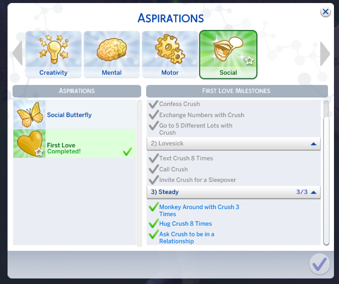 Les Sims 4 : Aspirations personnalisées pour enfants