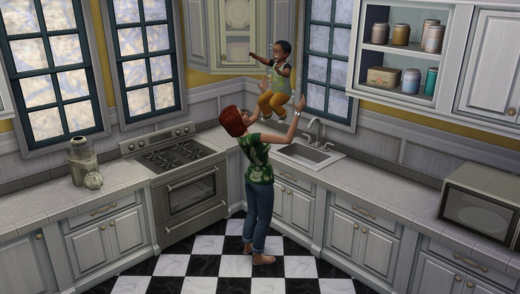 nettoyer le tout-petit dans l'évier sims