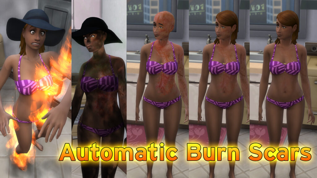 cicatrices de brûlures automatiques pour les sims 4