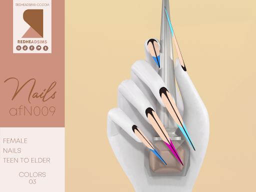 ongles sims 4 en forme de stiletto