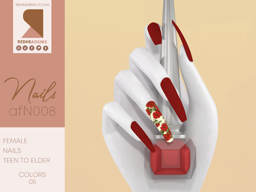 ongles carrés longs avec des fleurs sur l'annulaire