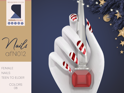 ongles rayés de bonbon sims 4