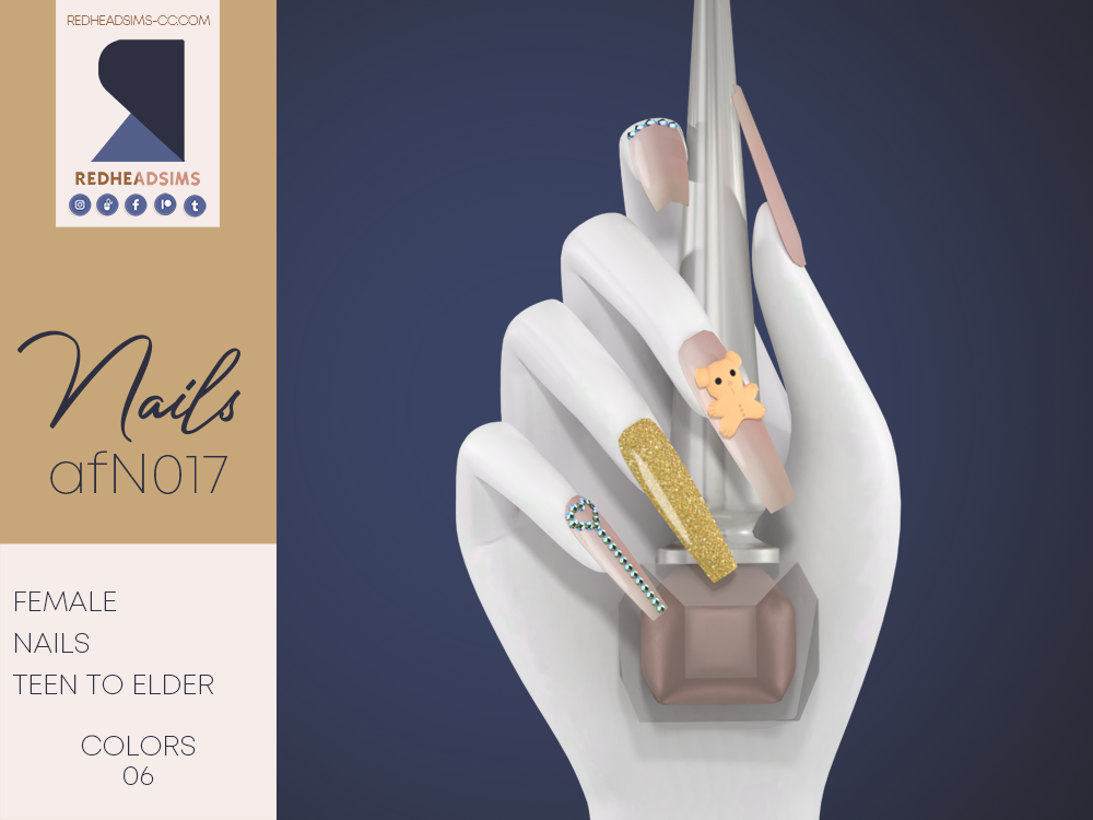 ongles sims 4 avec des ours