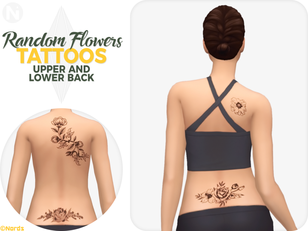tatouages de dos de fleurs