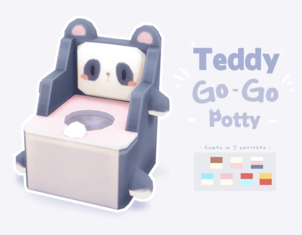 toilette avec un visage de panda