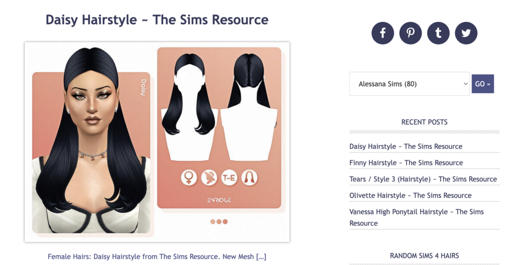 Sims 4 Cheveux trouvailles