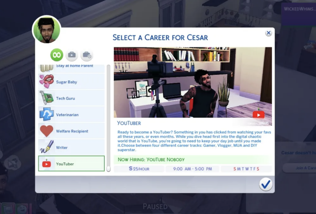 devenir un youtuber dans Les Sims 4