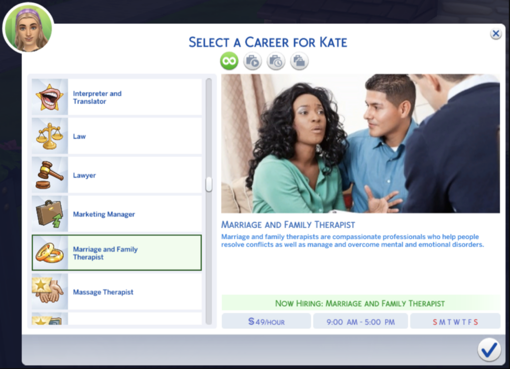 marriage and family therapist sims 4 career mods