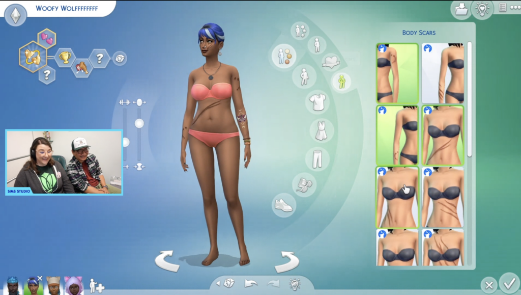 Sim avec des cicatrices corporelles dans les Sims 4 loups-garous