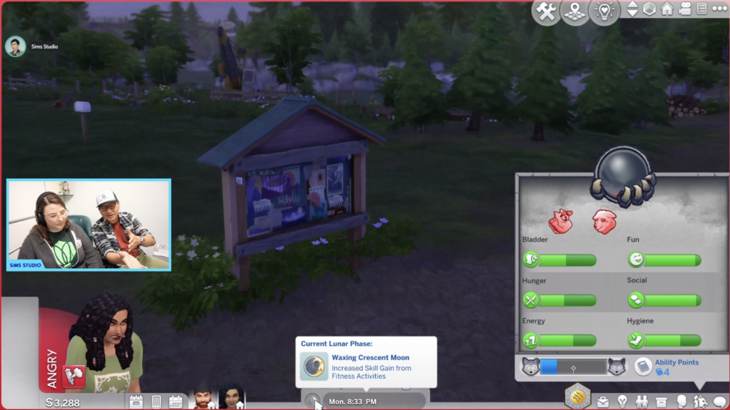cycle lunaire dans les Sims 4 loups-garous