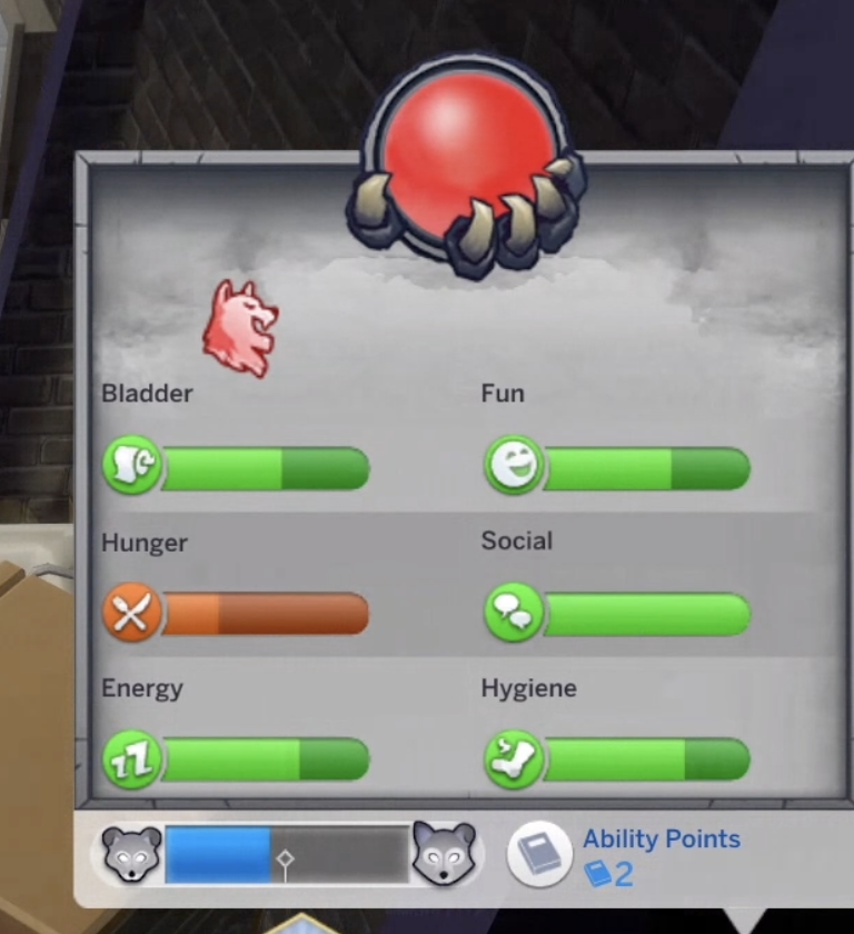 colère du loup-garou des Sims 4