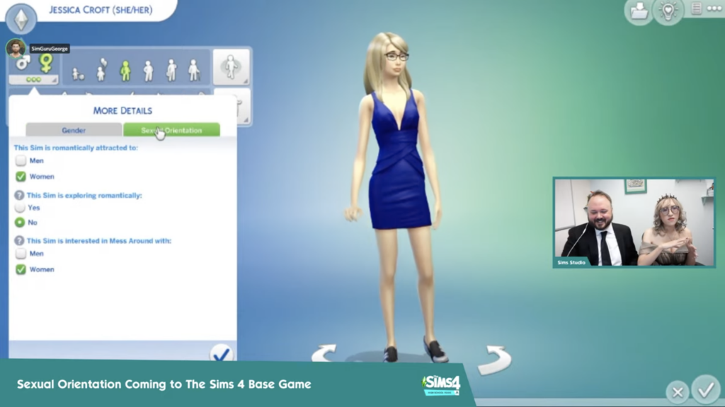 options d'orientation sexuelle dans les Sims 4