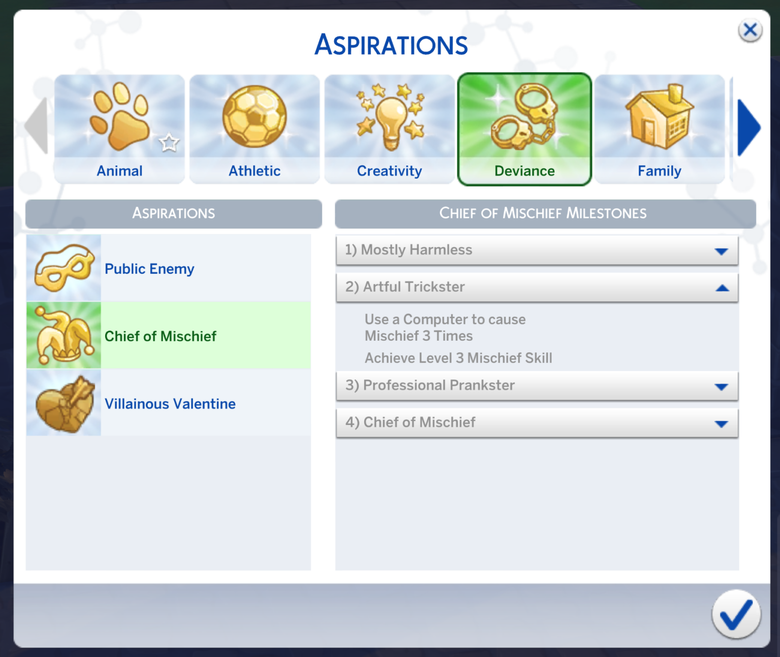 niveau d'aspiration farceur artificieux