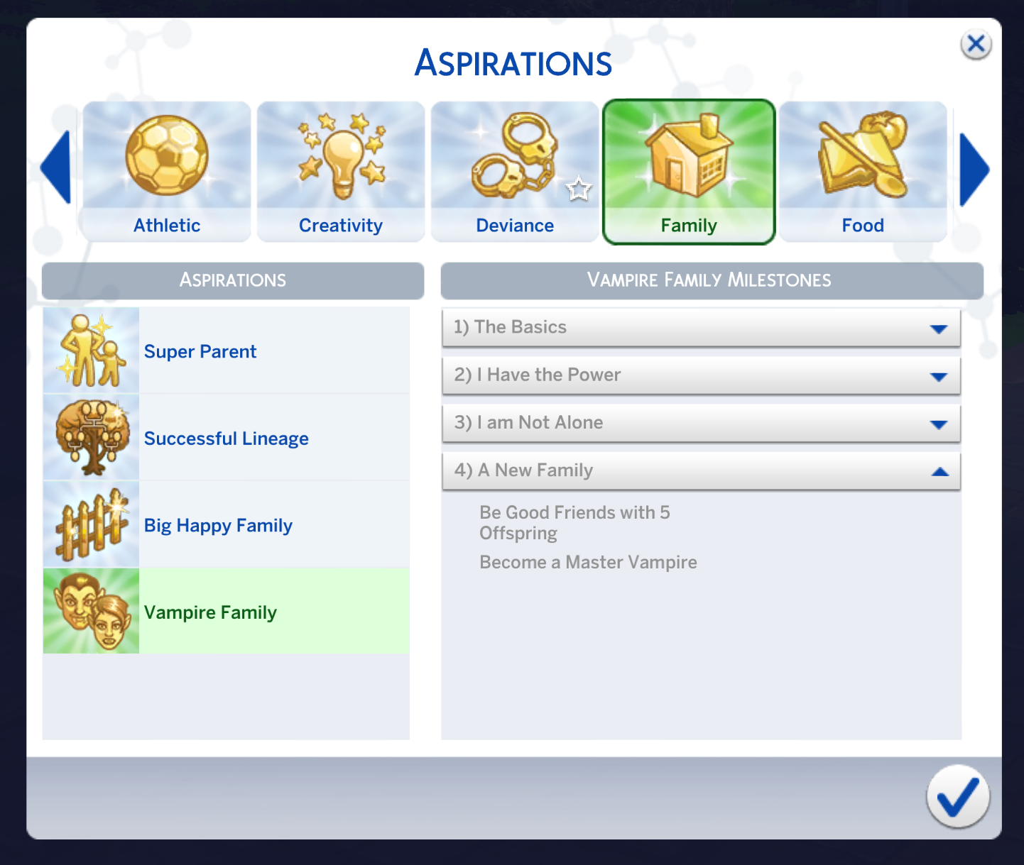 niveau de la famille vampire de l'aspiration