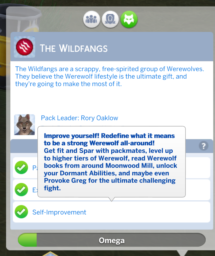 amélioration de soi-même dans les Wildfangs