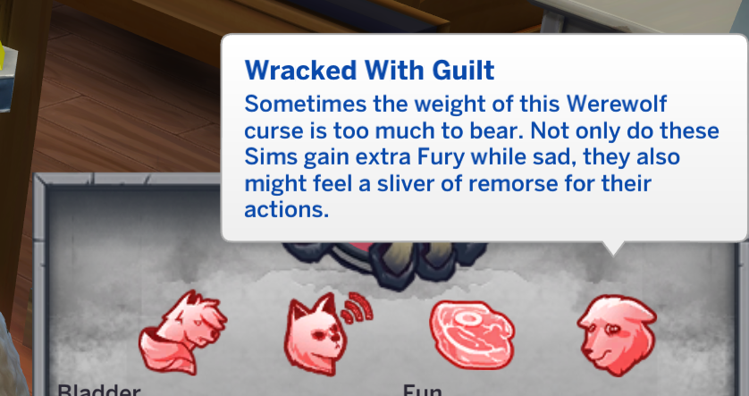 sims 4 tempéraments de loup-garou accablés par la culpabilité