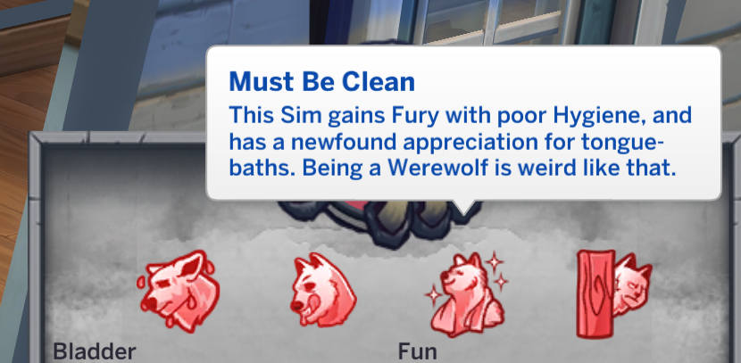 doit être propre sims 4 humeurs de loup-garou