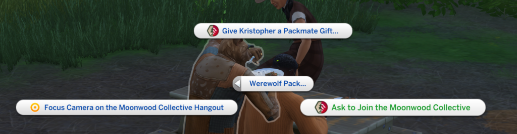 interaction demander à rejoindre le collectif Moonwood dans les Sims 4