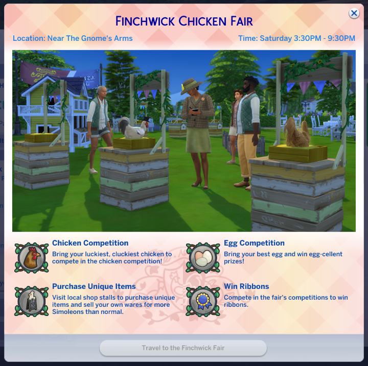 Les Sims 4 : Comment réussir le Salon de la Volaille de Finchwick