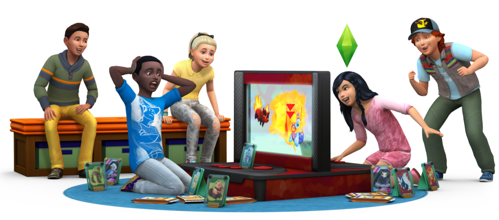 Une image d'enfants de Les Sims 4 jouant à des créatures du vide