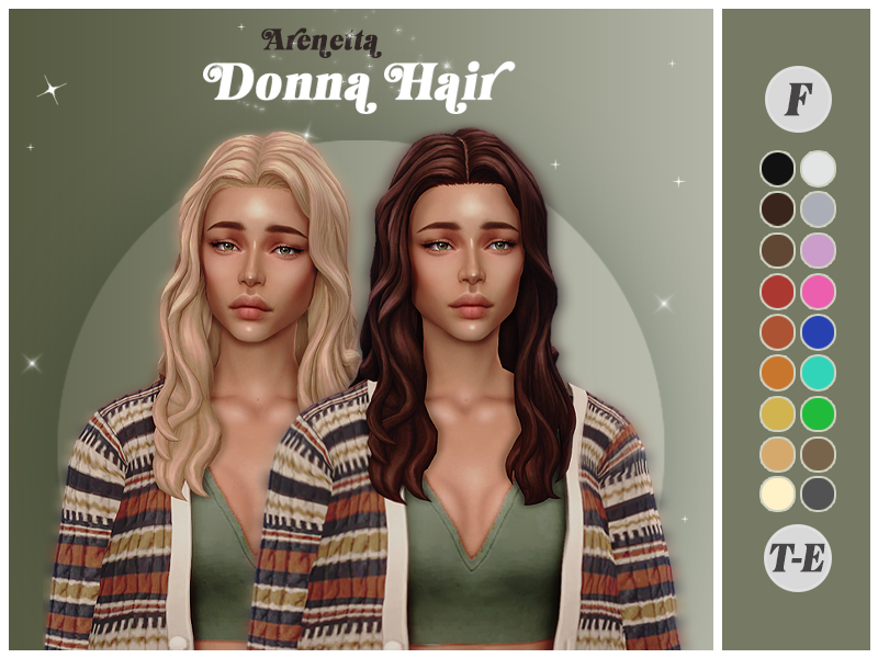 arnetta's donna hair for sims 4 