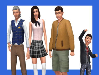 Une image du foyer Villareal qui vit à Windenburg dans Les Sims 4.