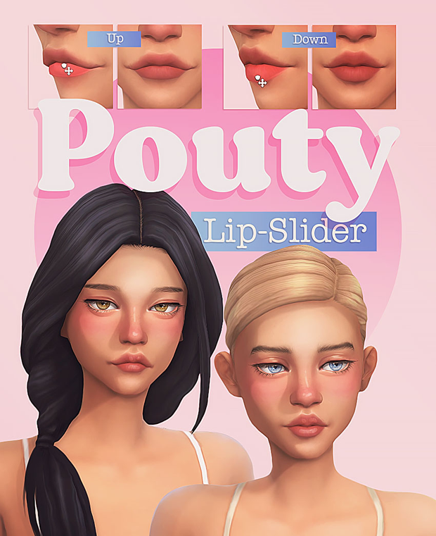 Curseurs de lèvres boudeuses pour les Sims 4