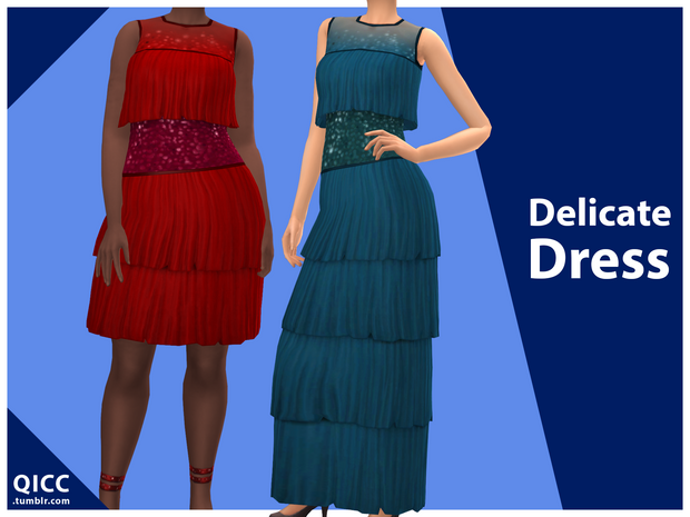 une robe sims 4 cc inspirée de la robe portée dans la vidéo musicale délicate de Taylor Swift
