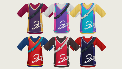 Un maillot par-dessus un t-shirt avec un sac à bandoulière pour votre dossier de mods de chemises pour enfants sims 4