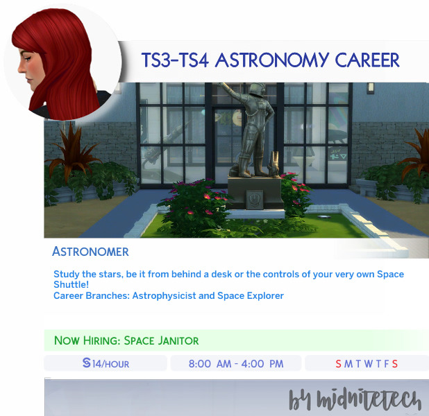 carrière d'astronomie pour Les Sims 4
