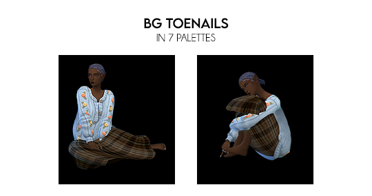 ongles d'orteils du jeu de base