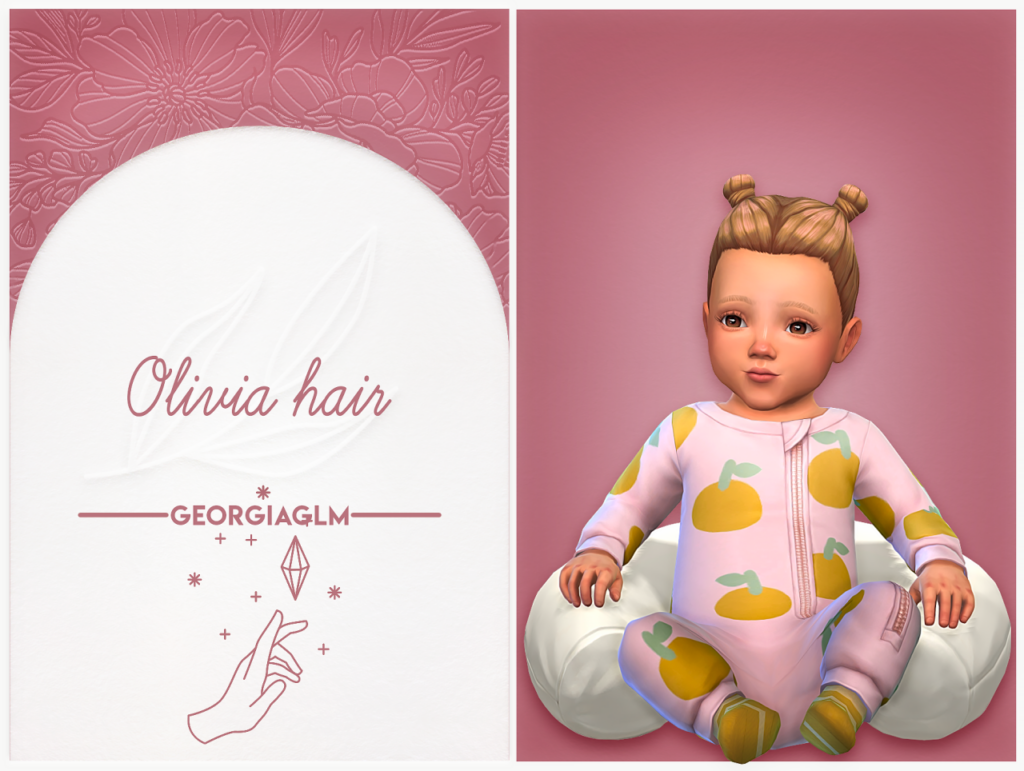 Un fond rose avec "olivia hair" d