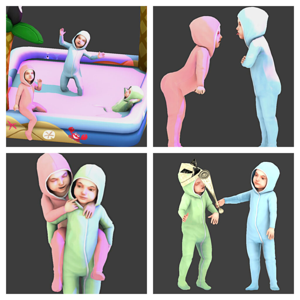 poses pour tout-petits mannequins