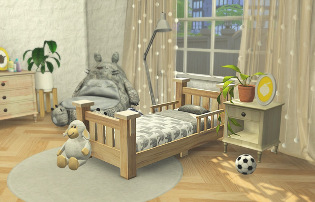 chambre de bébé sim avec un lit de bébé mignon