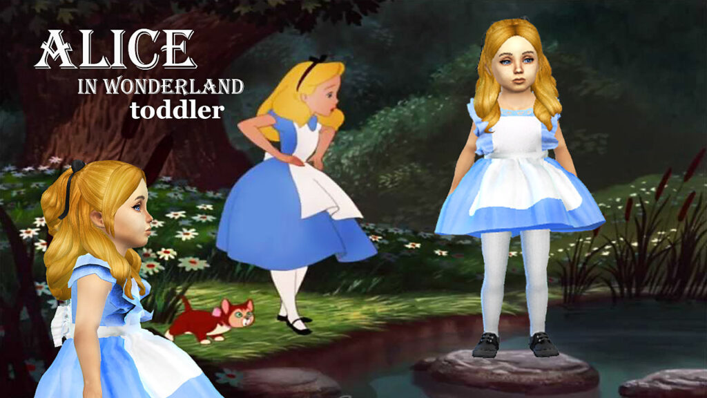 costume Alice au pays des merveilles pour tout-petits dans les Sims 4