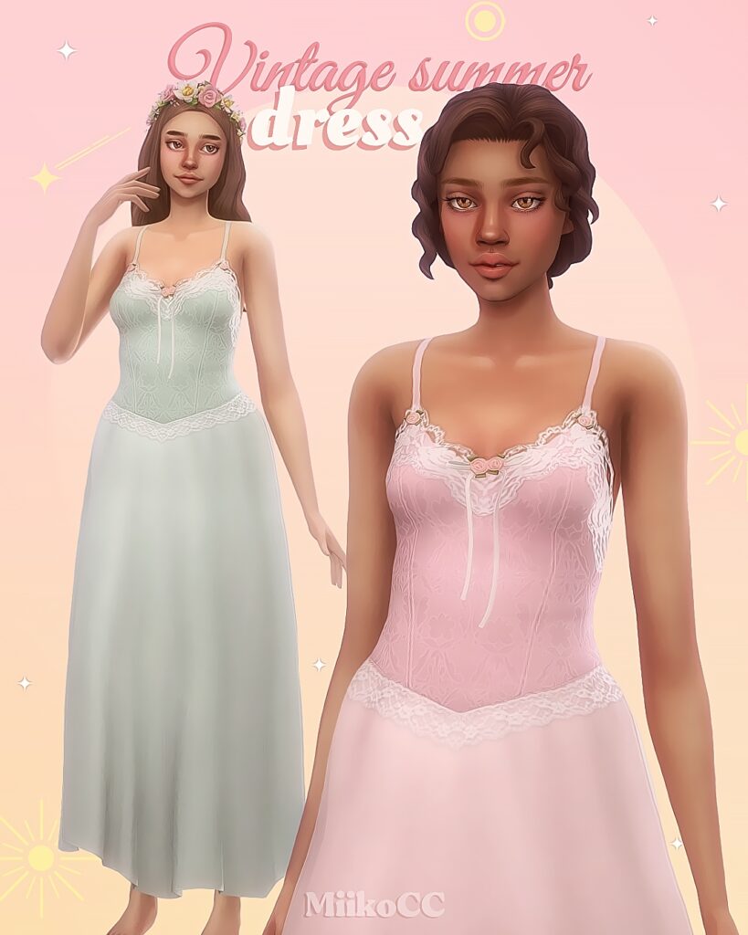 une robe d'été avec des fleurs et de la dentelle