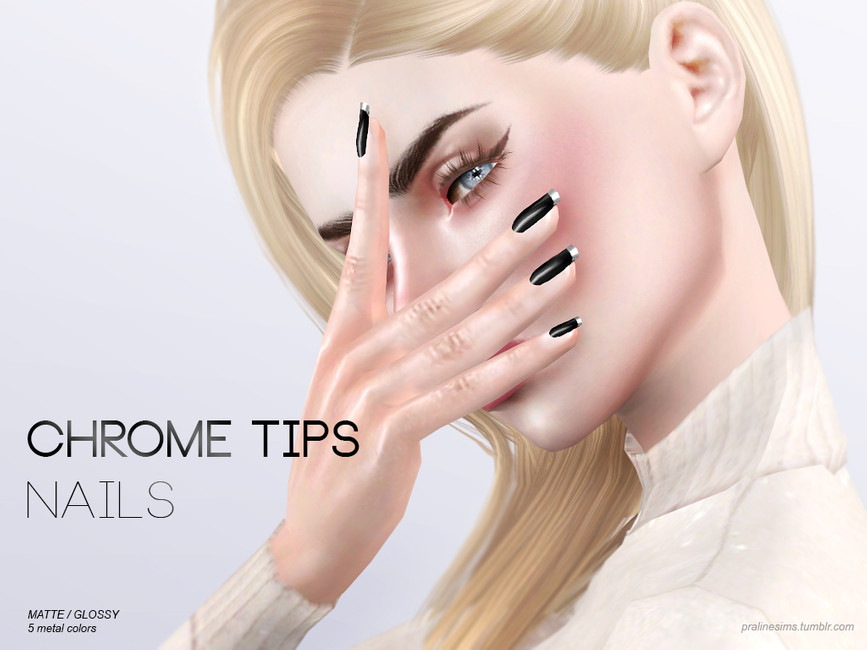 manucure ongles chromés et noirs