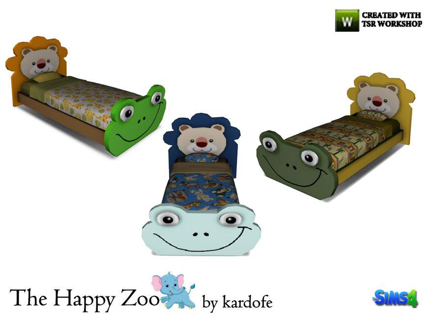 lits Happy Zoo avec des animaux et des grenouilles