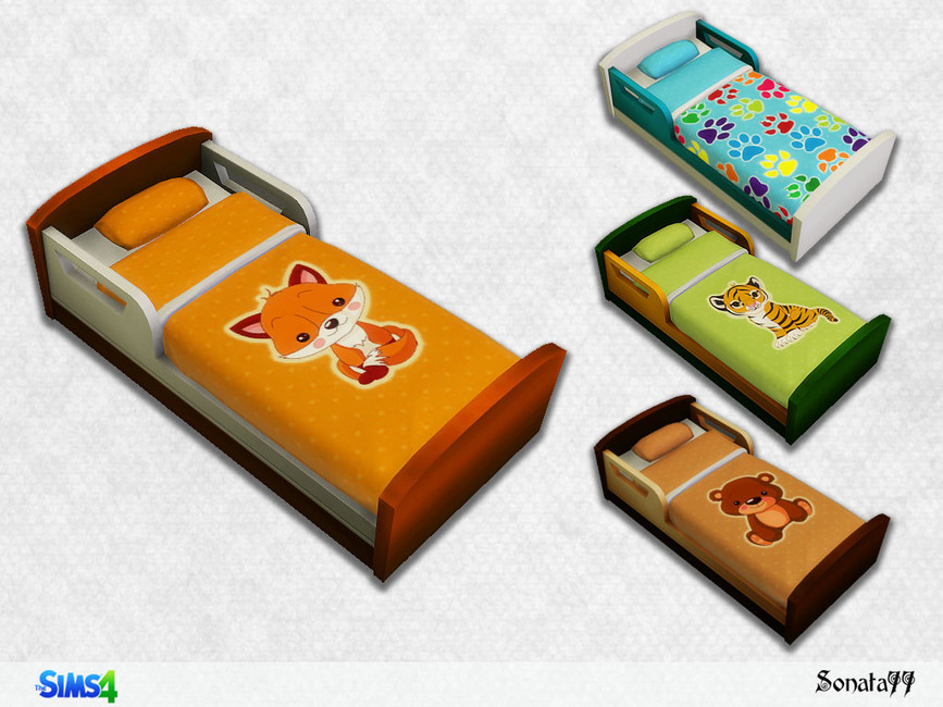 Lit pour tout-petits avec des motifs amusants comme un renard ou un ours